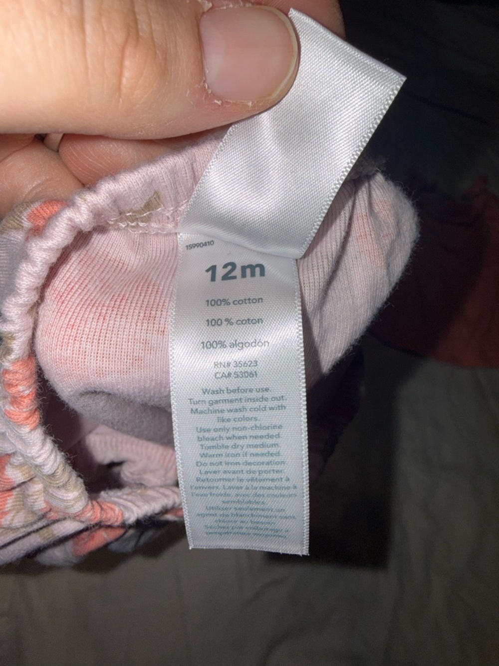 Carter's Pink Coral Baby Tank with Knotted Straps and floral diaper cover set - Picture 5 of 8